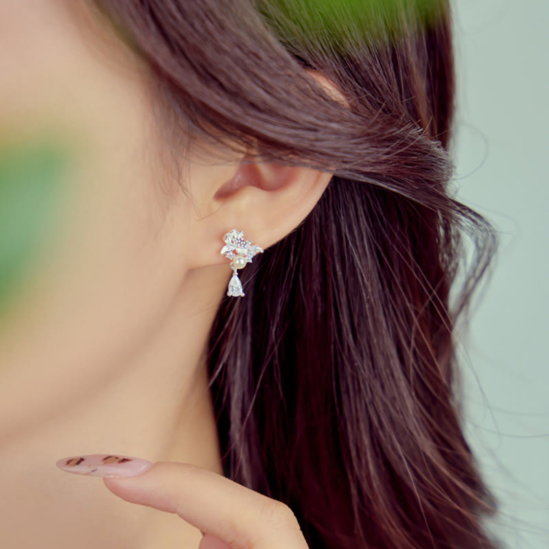 Orecchini Buddha Stones Hetian Jade 925 Sterling Silver Cubic Zirconia Pearl Abundance  - image 7