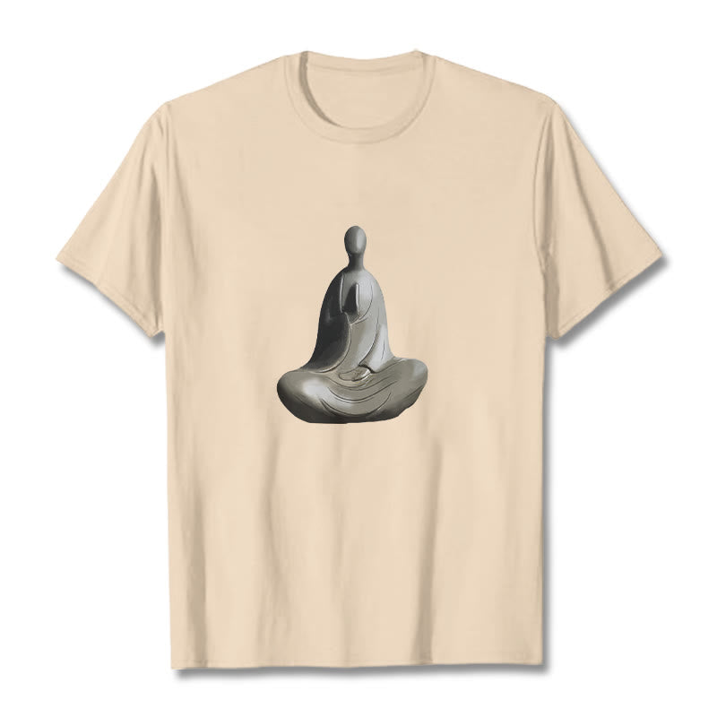 Maglietta in cotone con motivo Buddha Buddha Stones - Biscotto - 2XL - image 5