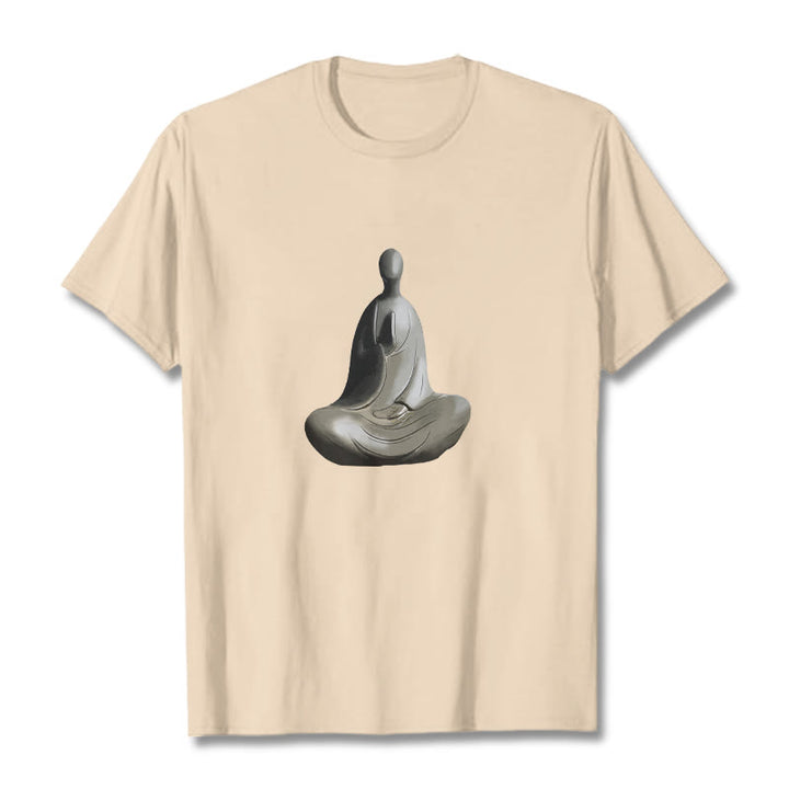 Maglietta in cotone con motivo Buddha Buddha Stones - Biscotto - 2XL - image 5