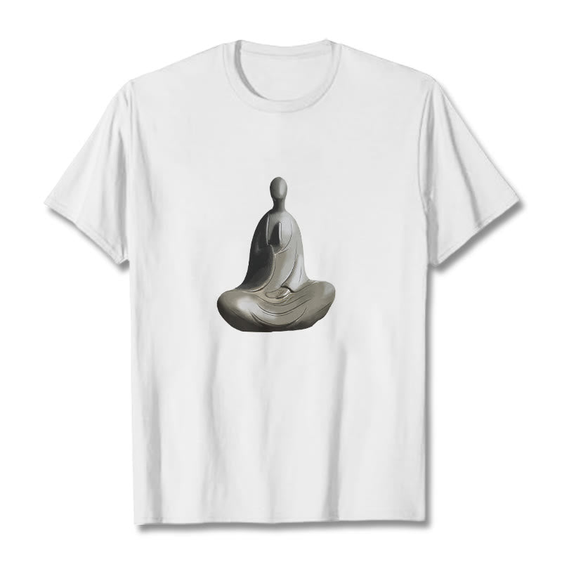 Maglietta in cotone con motivo Buddha Buddha Stones - Bianco - 2XL - image 1