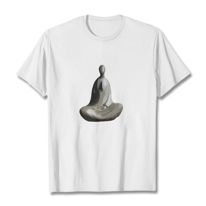 Maglietta in cotone con motivo Buddha Buddha Stones - Bianco - 2XL - image 1