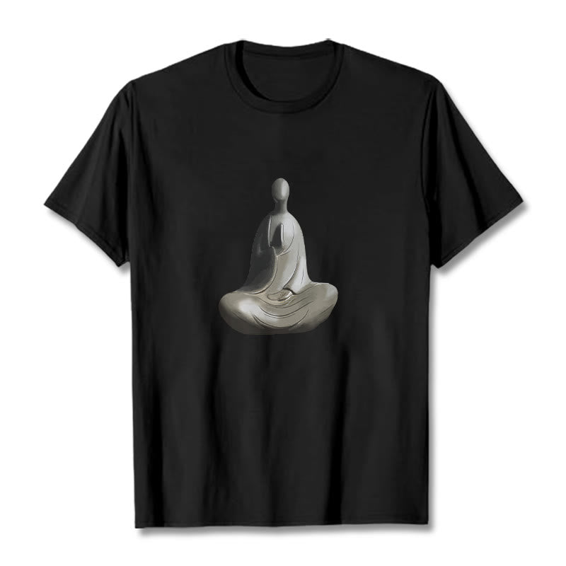 Maglietta in cotone con motivo Buddha Buddha Stones - Nero - 2XL - image 8