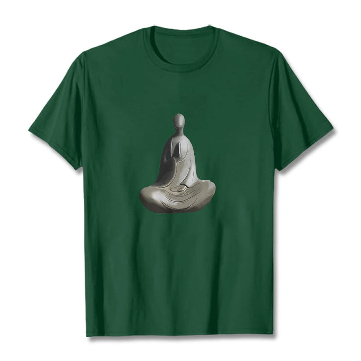 Maglietta in cotone con motivo Buddha Buddha Stones - Verde studentesco - 2XL - image 11