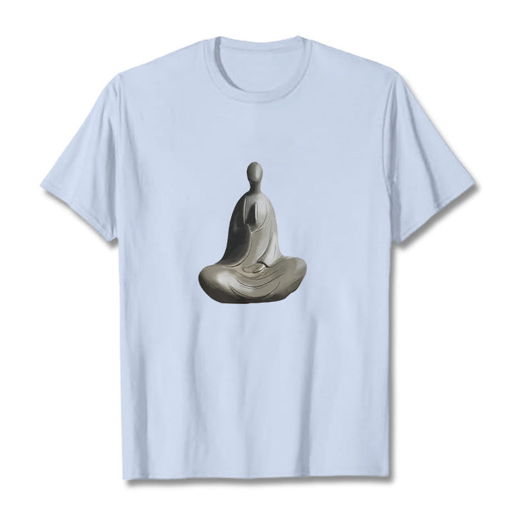 Maglietta in cotone con motivo Buddha Buddha Stones - Ciano chiaro - 2XL - image 13