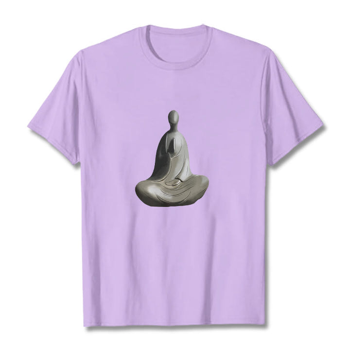 Maglietta in cotone con motivo Buddha Buddha Stones - Prugna - 2XL - image 16