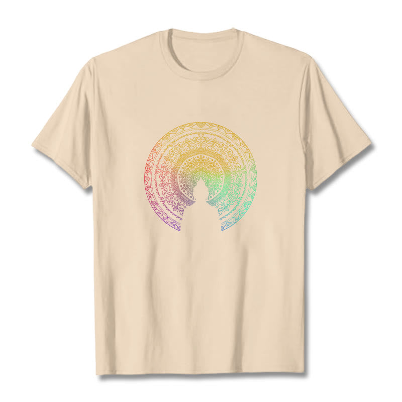 Maglietta in cotone con mandala e Buddha Stones, sfumatura colorata - Biscotto - 2XL - image 10