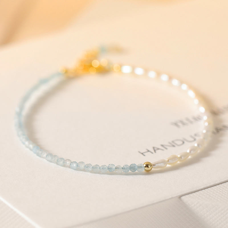 Braccialetto della saggezza in rame placcato oro 14k con perle ultrasottili di perle turchesi da 2 mm Buddha Stones