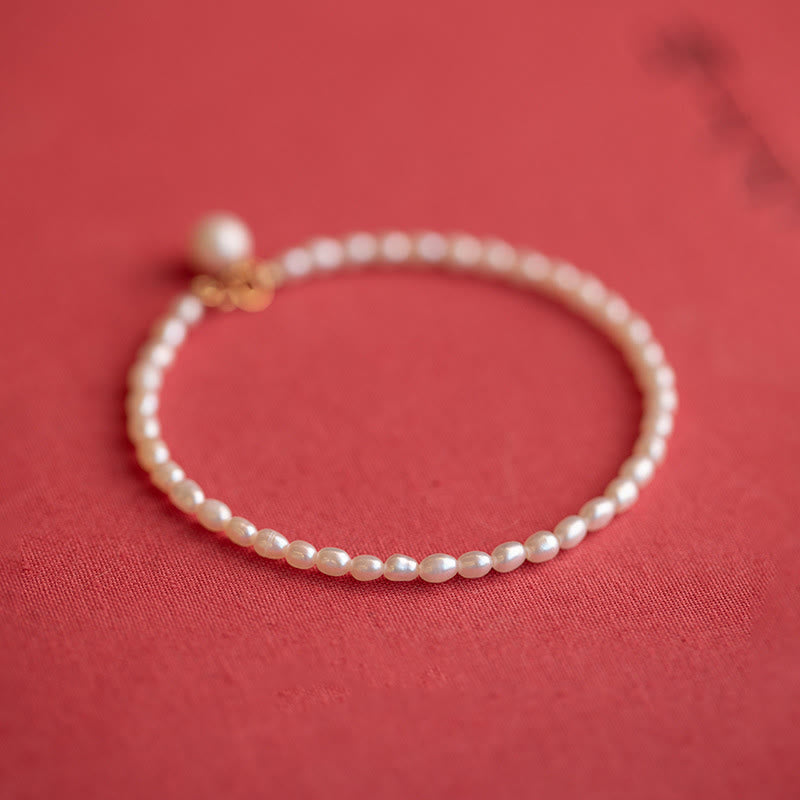 Braccialetto della saggezza in rame placcato oro 14k con perle naturali da 2 mm e perle ultrasottili Buddha Stones
