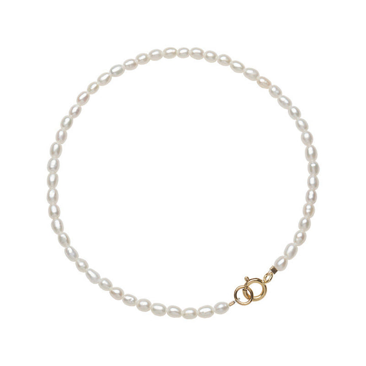 Braccialetto della saggezza in rame placcato oro 14k con perle naturali da 2 mm e perle ultrasottili Buddha Stones