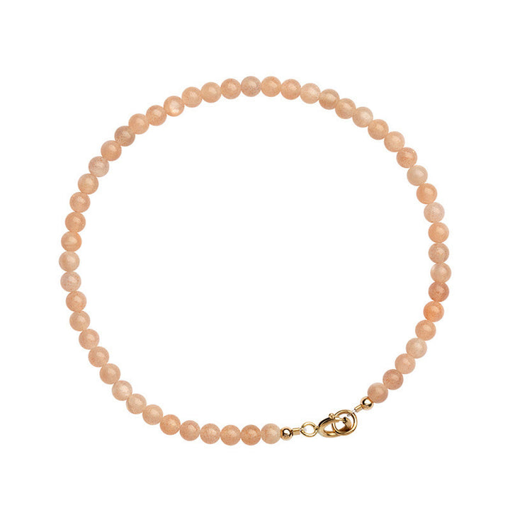 Braccialetto della ricchezza in rame placcato oro 14k con perline ultrasottili in pietra del sole da 3 mm Buddha Stones