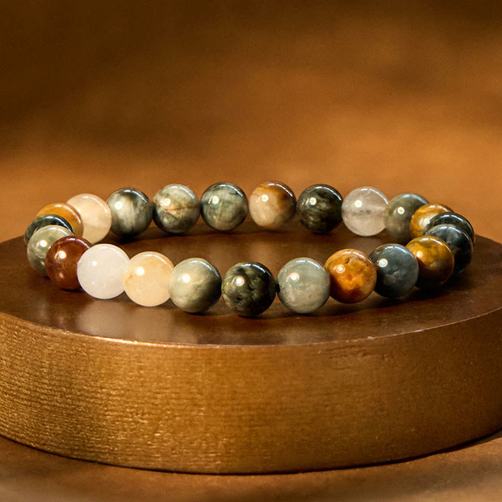 Braccialetto Buddha Stones Natural Eagle's Eye Stone Confidence Positive