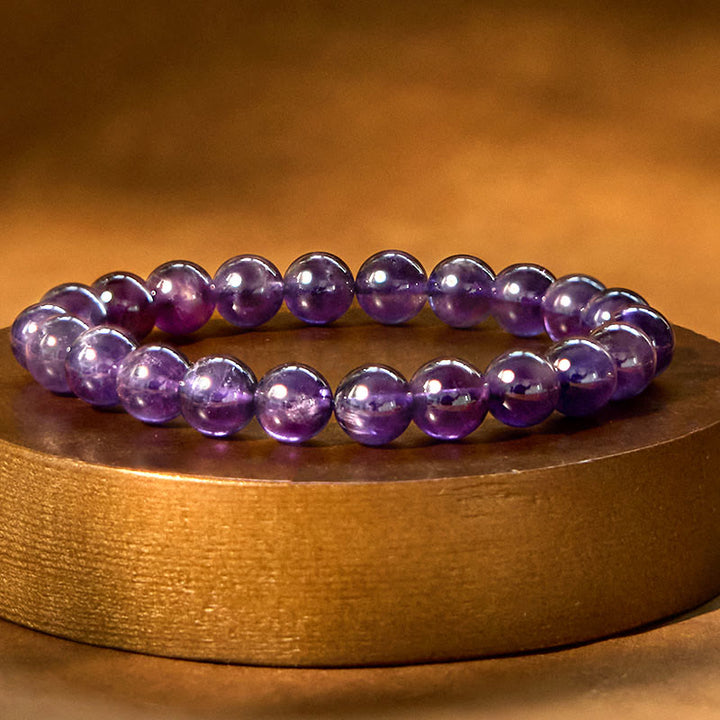 Braccialetto di meditazione per la pace interiore con ametista naturale Buddha Stones