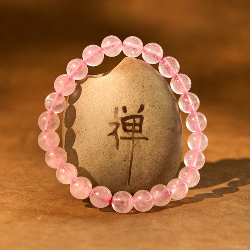 Braccialetto energetico curativo in quarzo rosa Buddha Stones