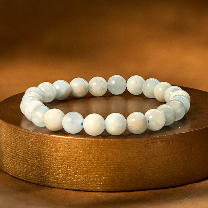 Braccialetto di perline curative in acquamarina naturale Buddha Stones