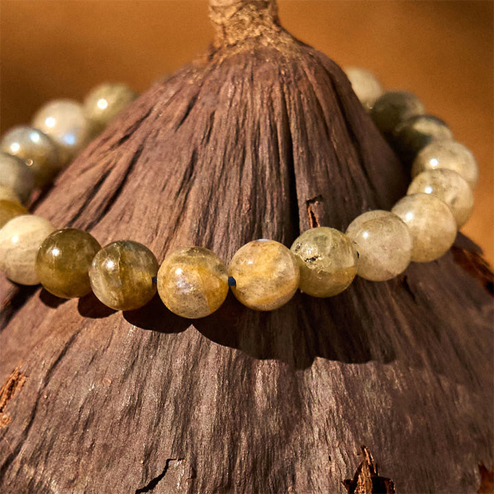 Braccialetto di supporto curativo con perline di labradorite naturale Buddha Stones