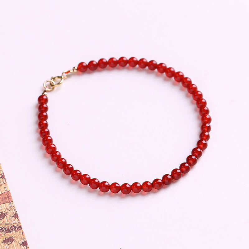Braccialetto Buddha Stones Small Red Agate Ultra-sottile Calm Beads
