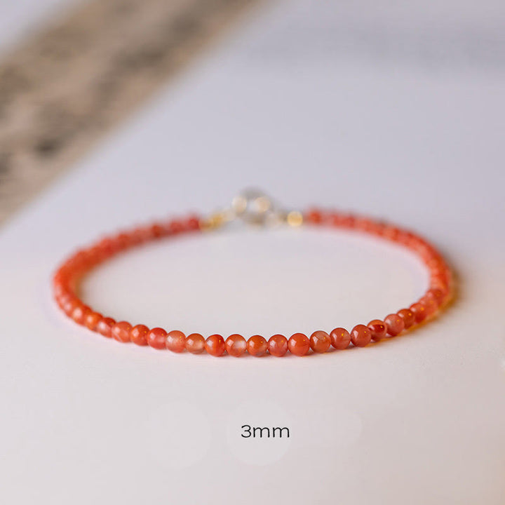 Bracciale Buddha Stones Natural Cherry Persimmon Red Agate Ultra-sottili Perline Confidence