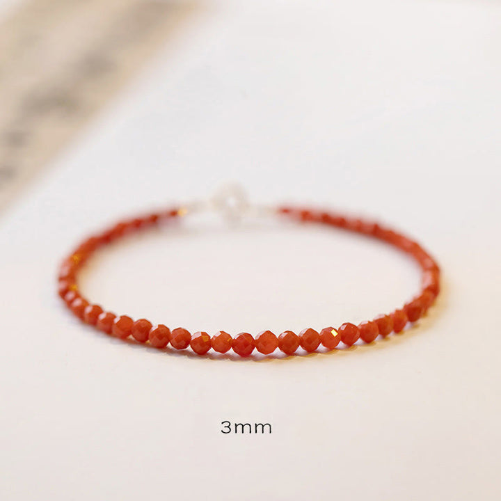 Bracciale Buddha Stones Natural Cherry Persimmon Red Agate Ultra-sottili Perline Confidence