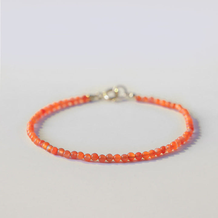 Bracciale Buddha Stones Natural Cherry Persimmon Red Agate Ultra-sottili Perline Confidence