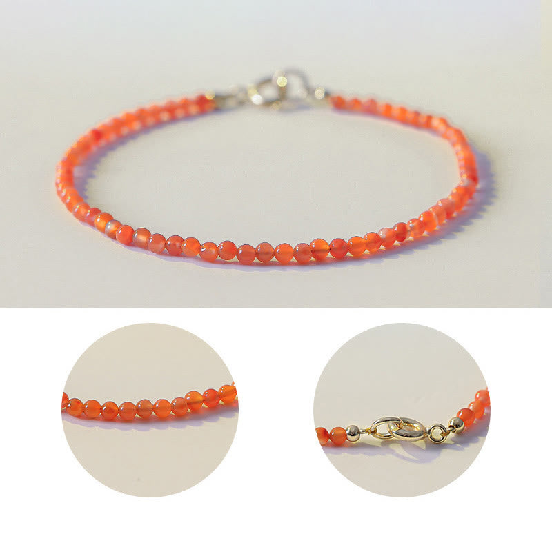 Bracciale Buddha Stones Natural Cherry Persimmon Red Agate Ultra-sottili Perline Confidence