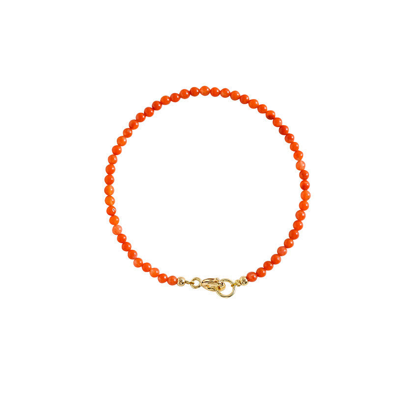 Bracciale Buddha Stones Natural Cherry Persimmon Red Agate Ultra-sottili Perline Confidence