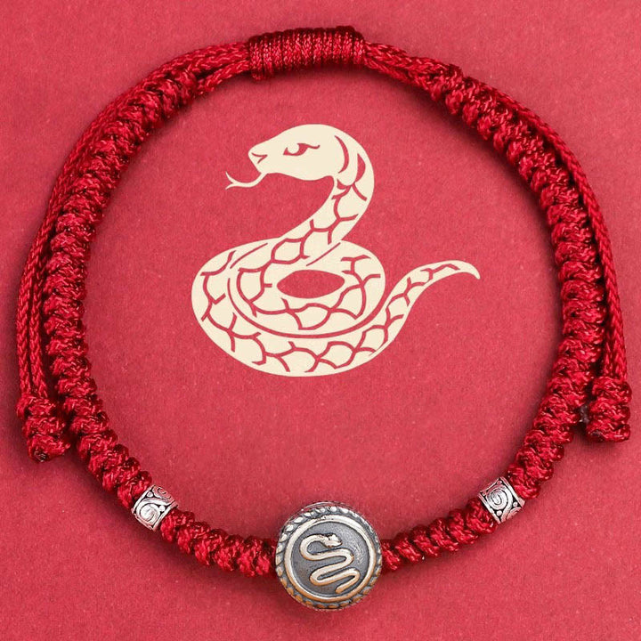 Braccialetto rosso portafortuna Buddha Stones 12 segni zodiacali cinesi
