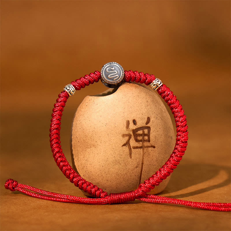 Braccialetto rosso portafortuna Buddha Stones 12 segni zodiacali cinesi