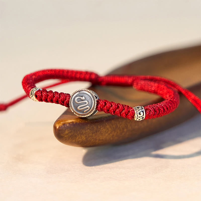 Braccialetto rosso portafortuna Buddha Stones 12 segni zodiacali cinesi