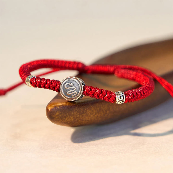 Braccialetto rosso portafortuna Buddha Stones 12 segni zodiacali cinesi