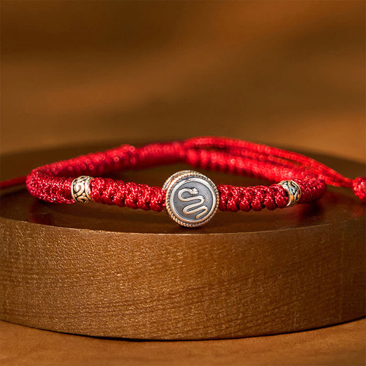 Braccialetto rosso portafortuna Buddha Stones 12 segni zodiacali cinesi