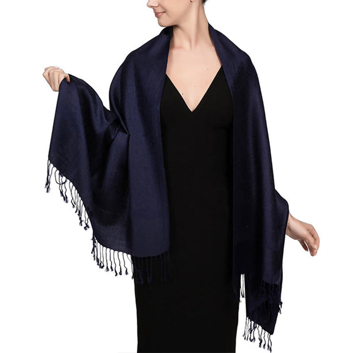 Scialle con nappe in jacquard di anacardi tibetani e Buddha Stones, primavera, autunno, inverno, caldo e accogliente, sciarpa avvolgente