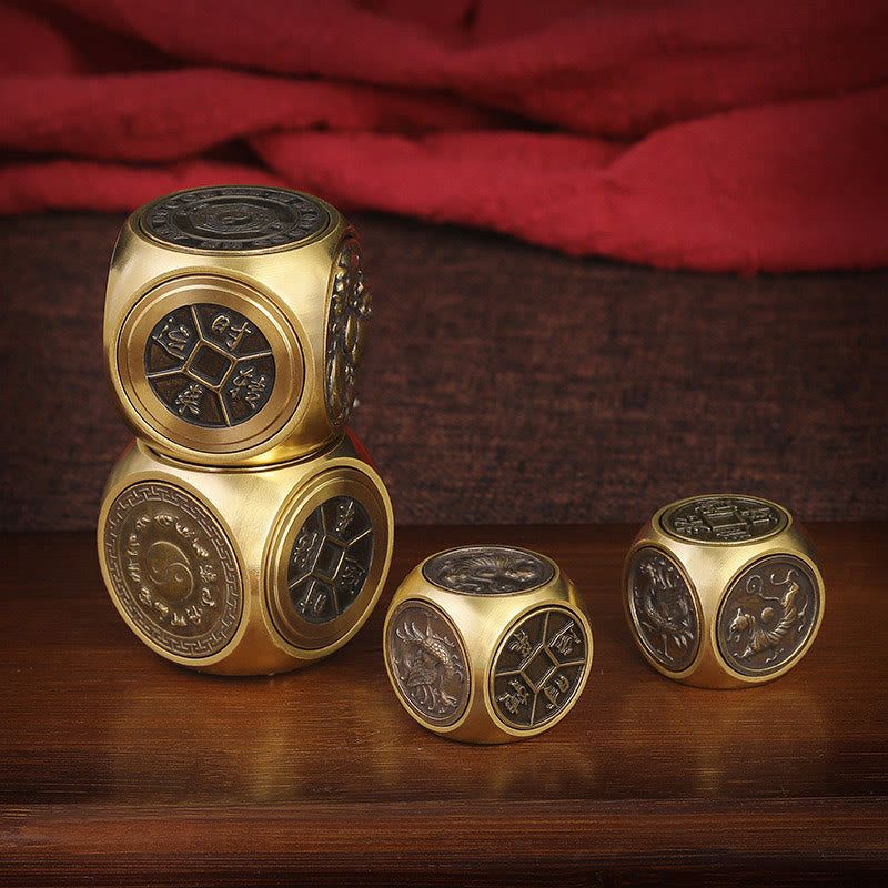 Buddha Stones Quattro Bestie Feng Shui Yin Yang Bagua Moneta di rame Armonia Decorazione girevole