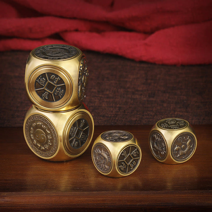 Buddha Stones Quattro Bestie Feng Shui Yin Yang Bagua Moneta di rame Armonia Decorazione girevole