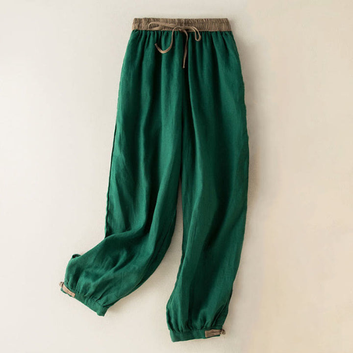 Pantaloni harem da donna in cotone con coulisse e tasche Buddha Stones - Verde - US16, UK/AU20, EU48 (3XL) - image 10
