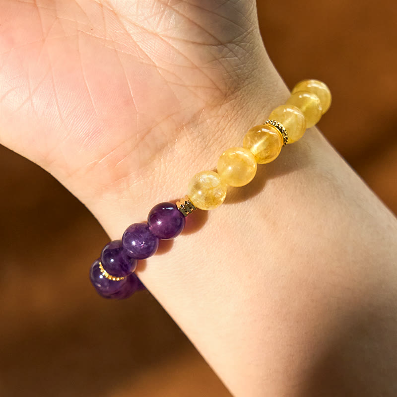 Braccialetto del piacere con Buddha Stones, citrino e ametista