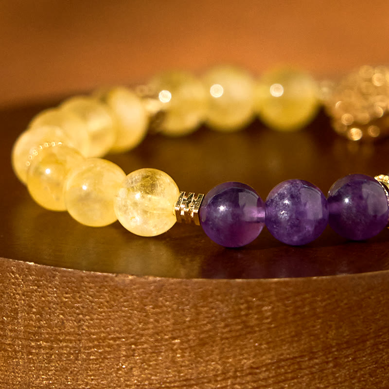 Braccialetto del piacere con Buddha Stones, citrino e ametista