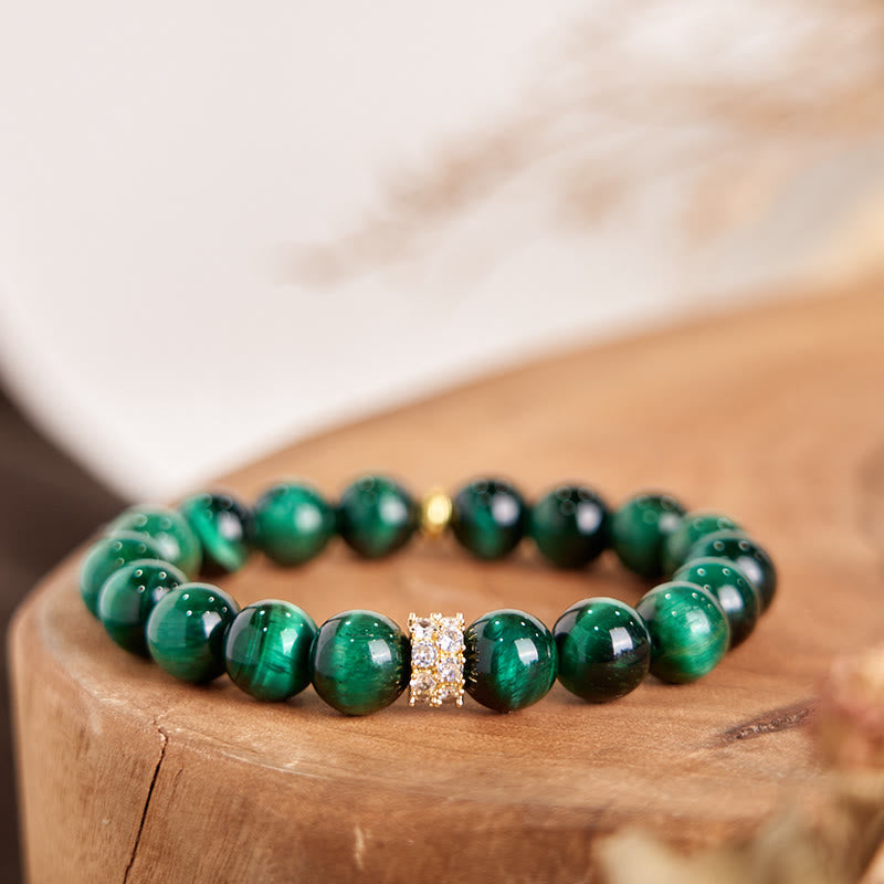 Braccialetto positivo Buddha Stones Green Tiger Eye