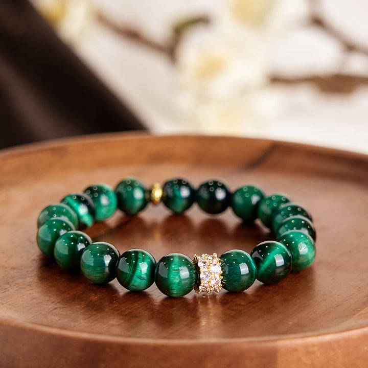Braccialetto positivo Buddha Stones Green Tiger Eye