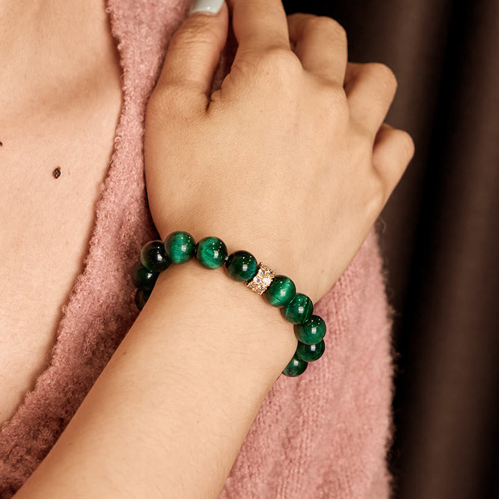 Braccialetto positivo Buddha Stones Green Tiger Eye