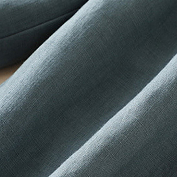 Pantaloni larghi da donna in cotone e lino con tasche, casual, tinta unita, con pieghe laterali , Buddha Stones