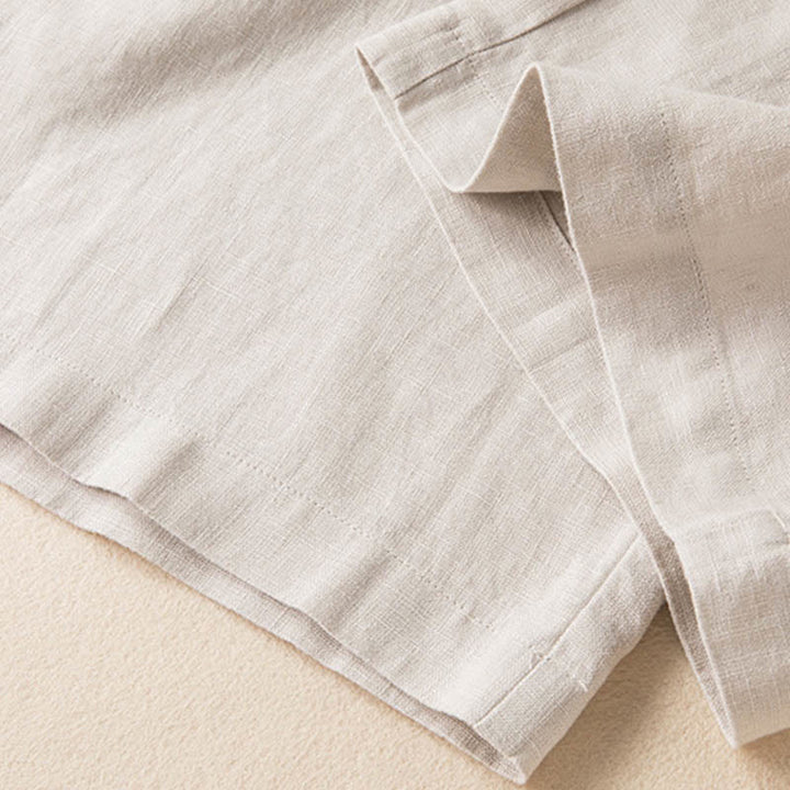 Pantaloni larghi da donna in cotone e lino, casual, tinta unita, con tasche, Buddha Stones