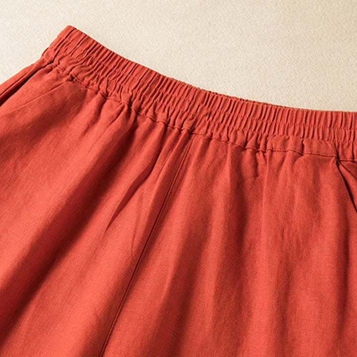 Pantaloni da donna a gamba larga, tinta unita, con tasche e stampa Buddha Stones. - image 6