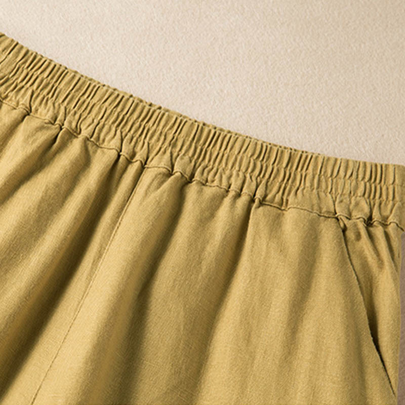 Pantaloni da donna a gamba larga, tinta unita, con tasche e stampa Buddha Stones. - image 28