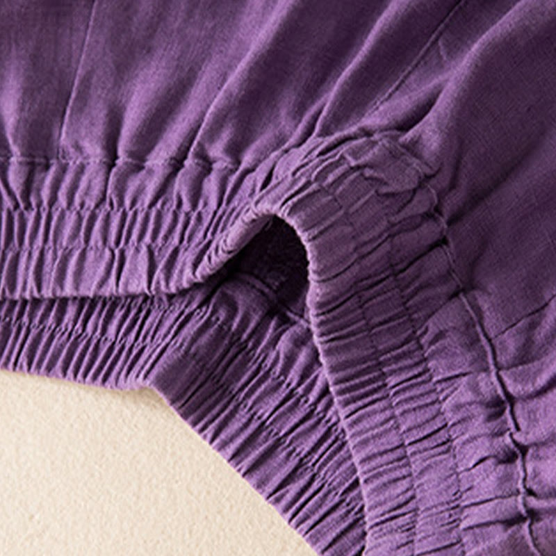 Pantaloni da donna a gamba larga, tinta unita, con tasche e stampa Buddha Stones. - image 11