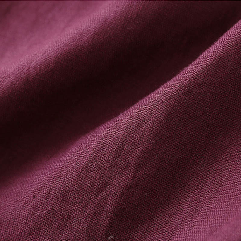 Pantaloni larghi da donna in cotone e lino con lacci, casual e tinta unita , Buddha Stones