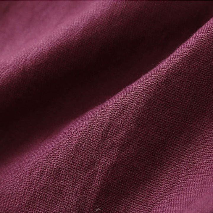 Pantaloni larghi da donna in cotone e lino con lacci, casual e tinta unita , Buddha Stones