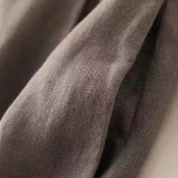 Pantaloni larghi da donna in cotone e lino con lacci, casual e tinta unita , Buddha Stones
