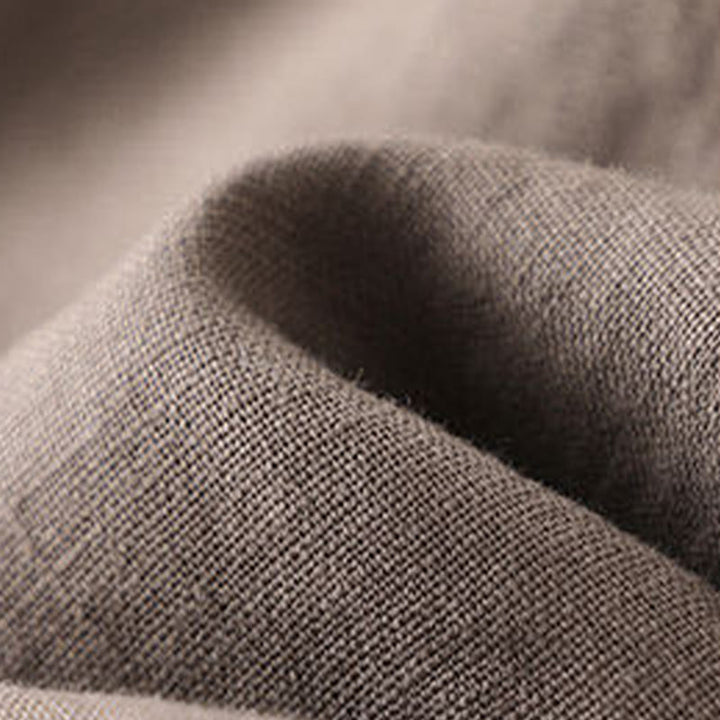 Pantaloni larghi da donna in cotone e lino con lacci, casual e tinta unita , Buddha Stones - image 2