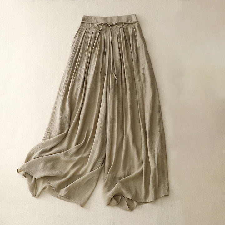 Pantaloni larghi da donna con lacci in tinta unita casual Buddha Stones