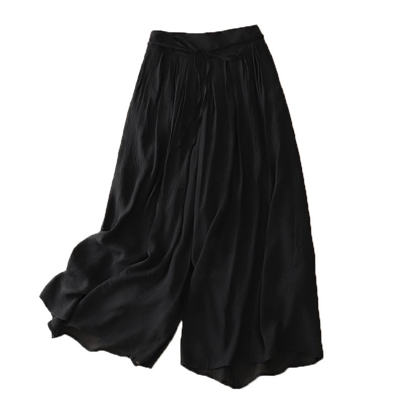Pantaloni larghi da donna con lacci in tinta unita casual Buddha Stones